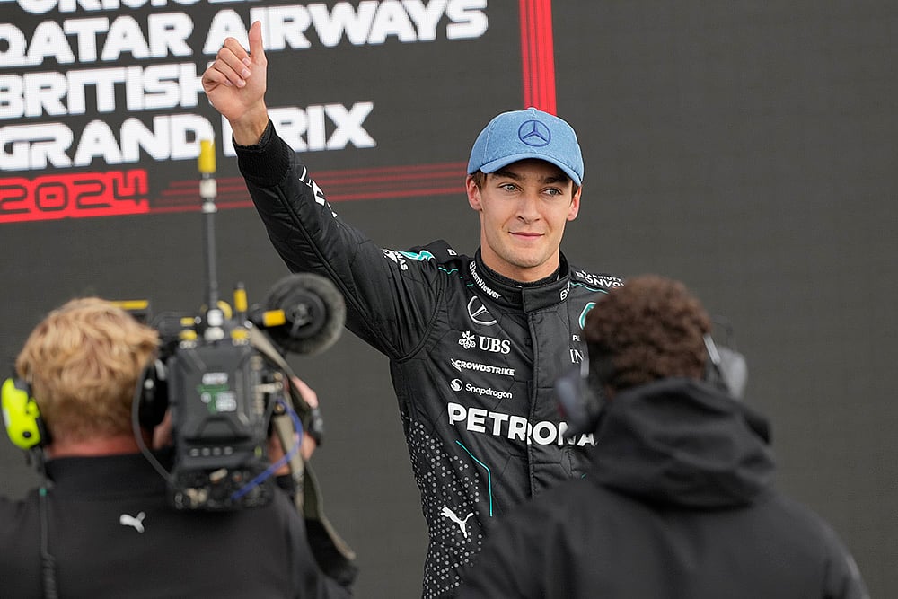 | Photo: AP/Luca Bruno : Mercedes driver George Russell